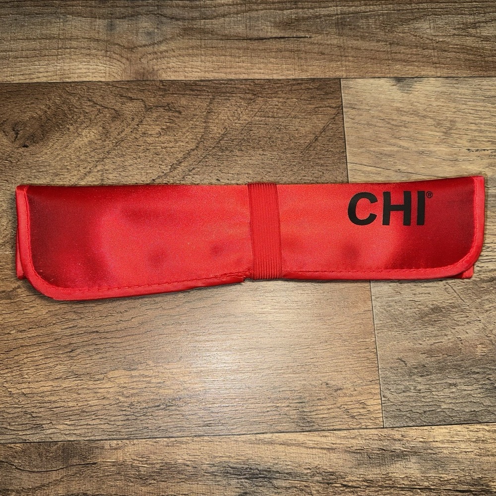 CHI Heat Resistant Flat Iron Travel Storage Case Roll Up RED